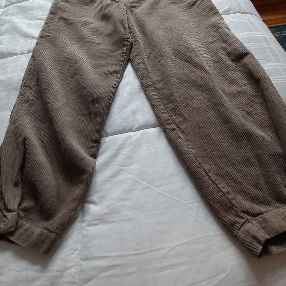 Beige wide wale corduroy joggers